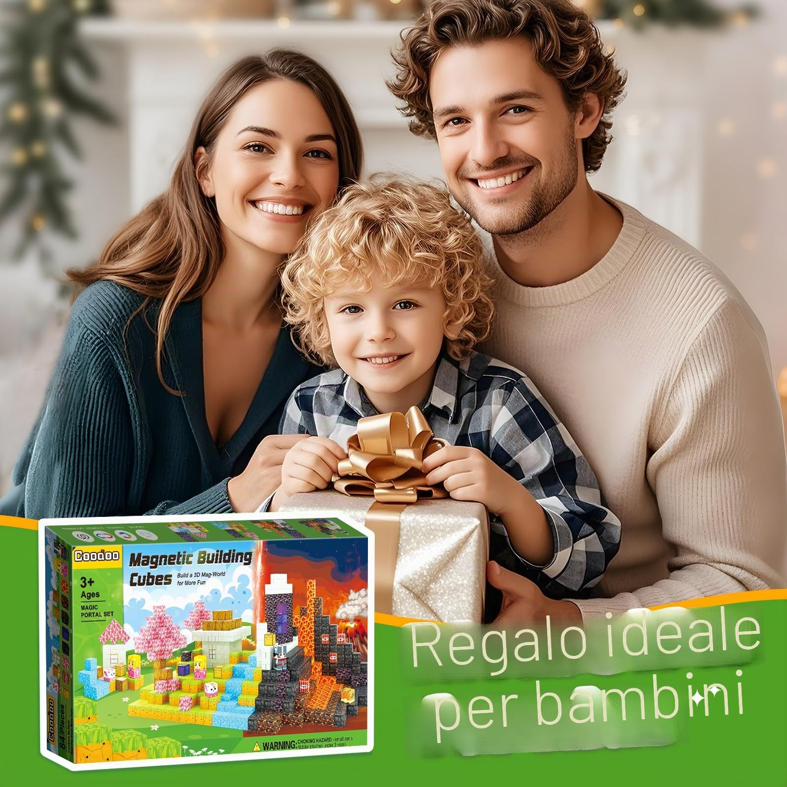 Coodoo Blocchi magnetici – Set di portali magici del mondo magnetico, giocattoli sensoriali per bambini STEM giocattoli per esterni sensoriali per bambini di 3 anni e ragazze, giochi creativi per