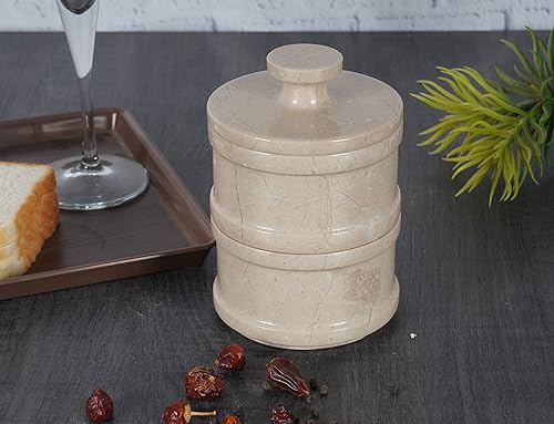 Miniatura 30 de Radicaln Bodega doble de sal de 5 pulgadas hecha a mano con tapa, cuencos de sal y pimienta de 2 pulgadas, ideal para joyas, mantequilla, azúcar