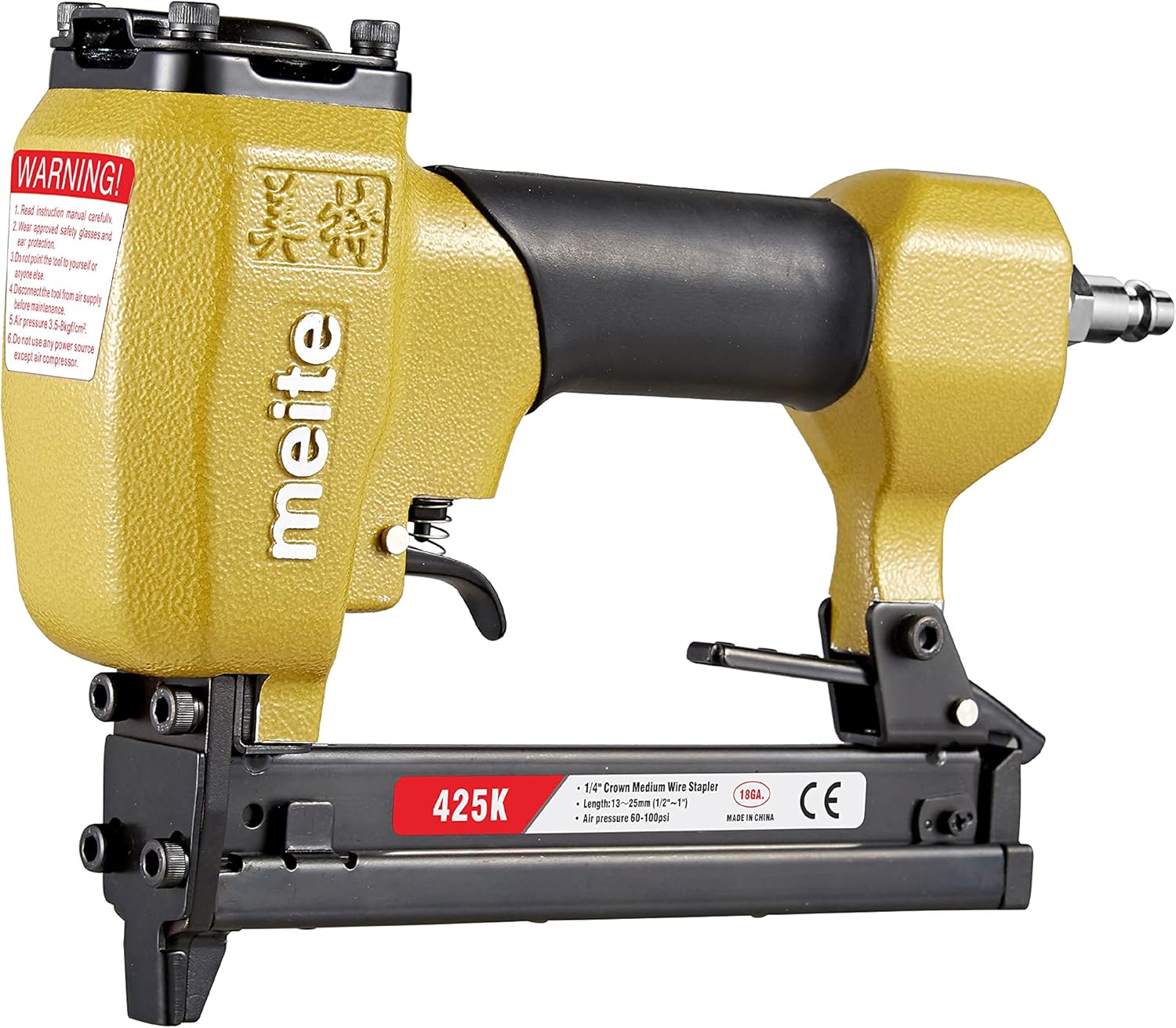 meite 425K Pneumatic Upholstery Stapler18 Gauge 1/4Inch Narrow Crown