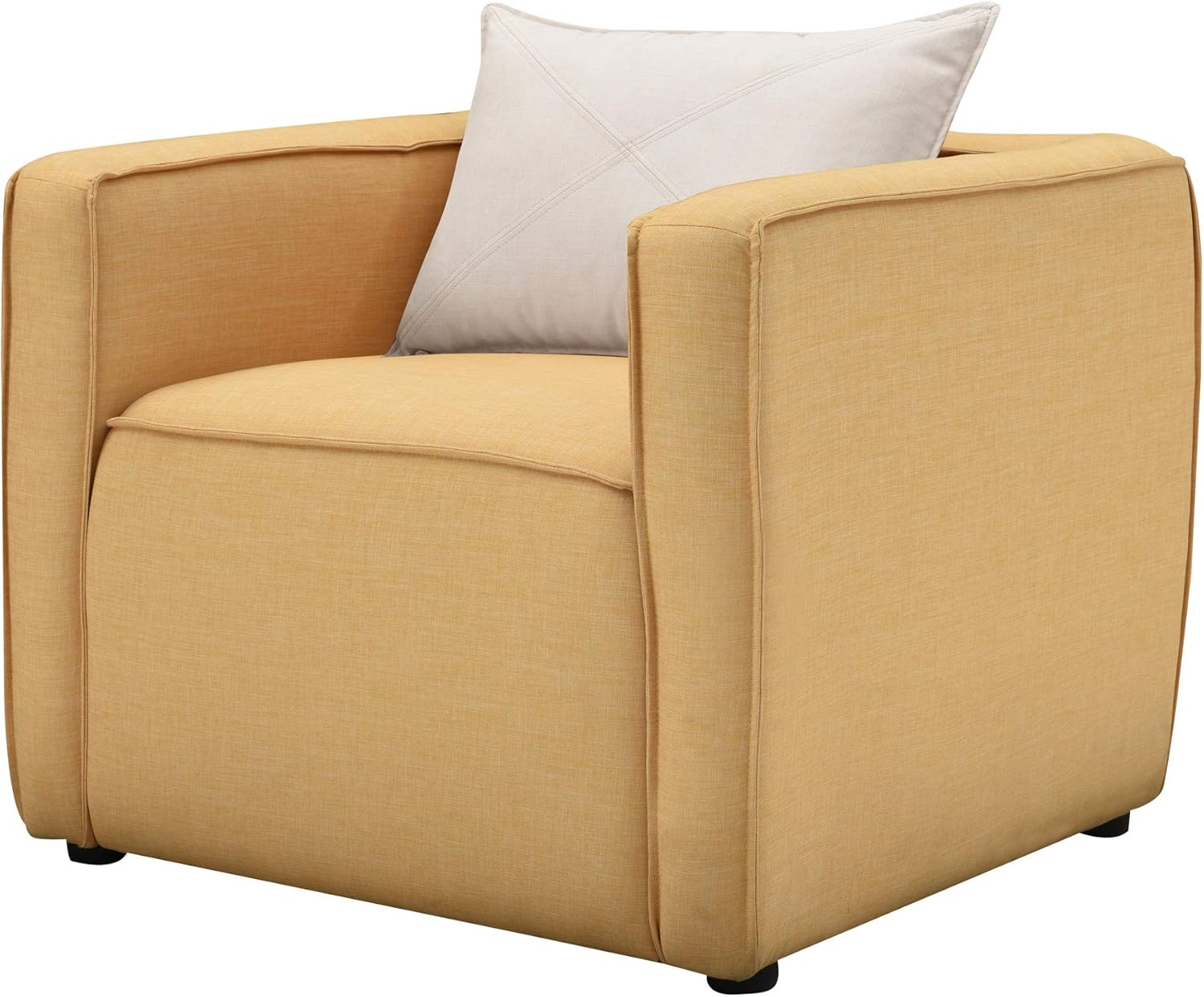 24/7 Shop at Home Petsy Contemporary Upholstered Accent Chair, Yellow