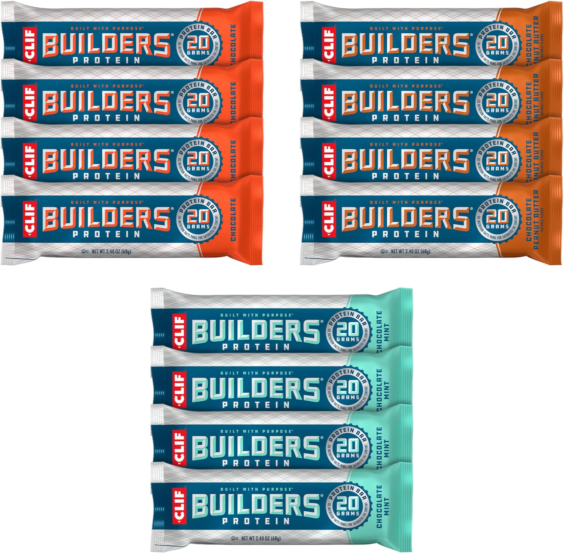 CLIF BUILDERS Protein Bars Chocolate Mint 20g Protein