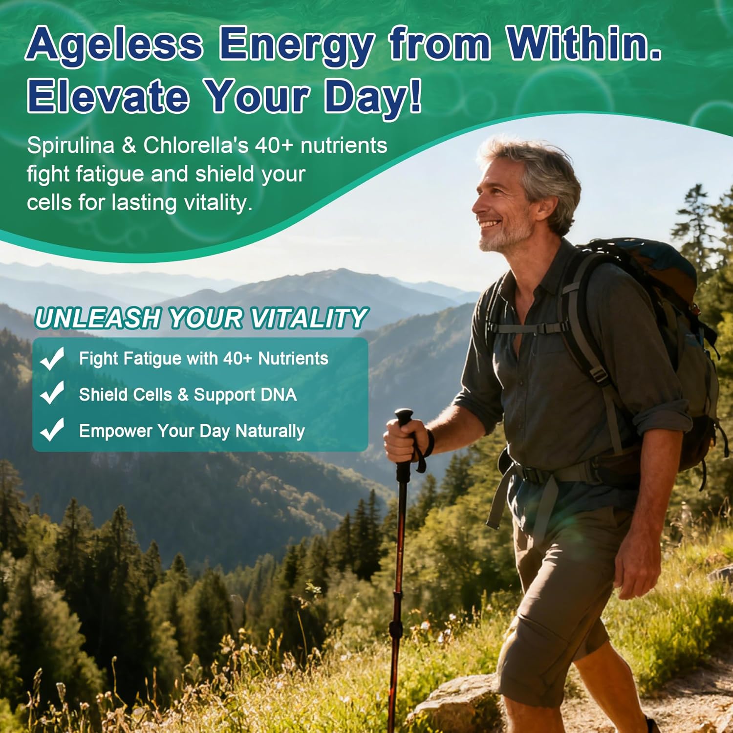 Organic Spirulina & Chlorella Gummies - Probiotic & Super Greens Supplement Superfood, Rich in Antioxidants, Chlorophyll, Protein, Essential Amino Acids for Cellular, Energy, Immunity & Eye, 60 Cts - Image 7