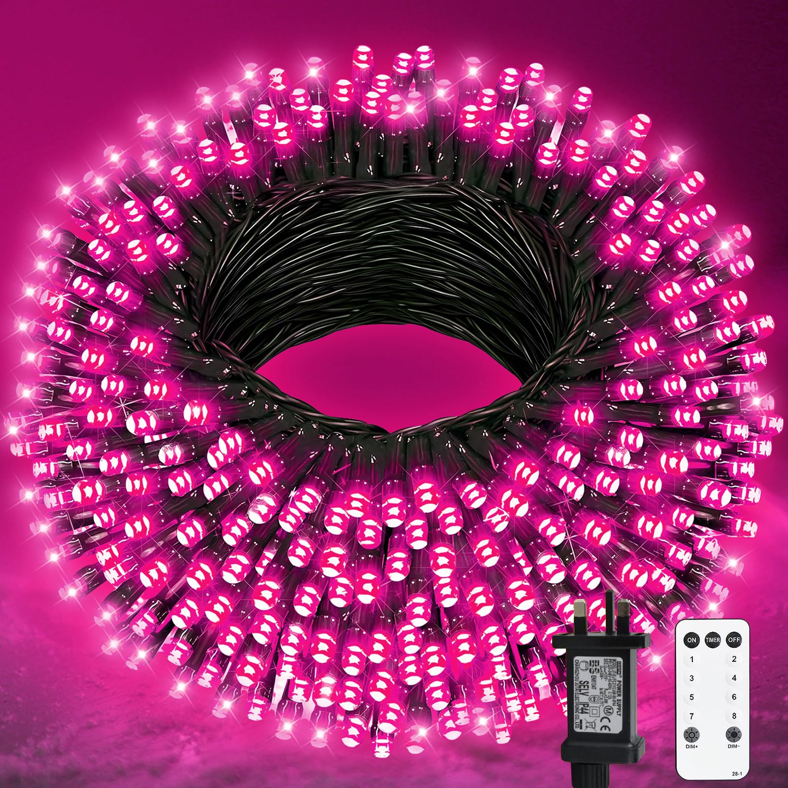Plug in Fairy Lights 33ft 100 LED String Lights Mains Powered Christmas Lights with Remote 8 Modes Christmas Tree Lights Halloween Lights Outdoor Indoor for Garden Bedroom Festival Party Holiday Xmas — image 1