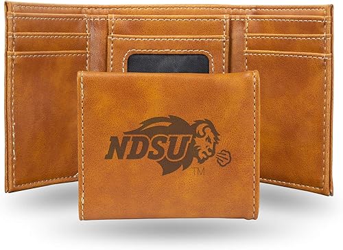 Vista 431 de Rico Industries NCAA - Cartera triple grabada con láser y tres pliegues grabada con láser, accesorio para hombre Negro