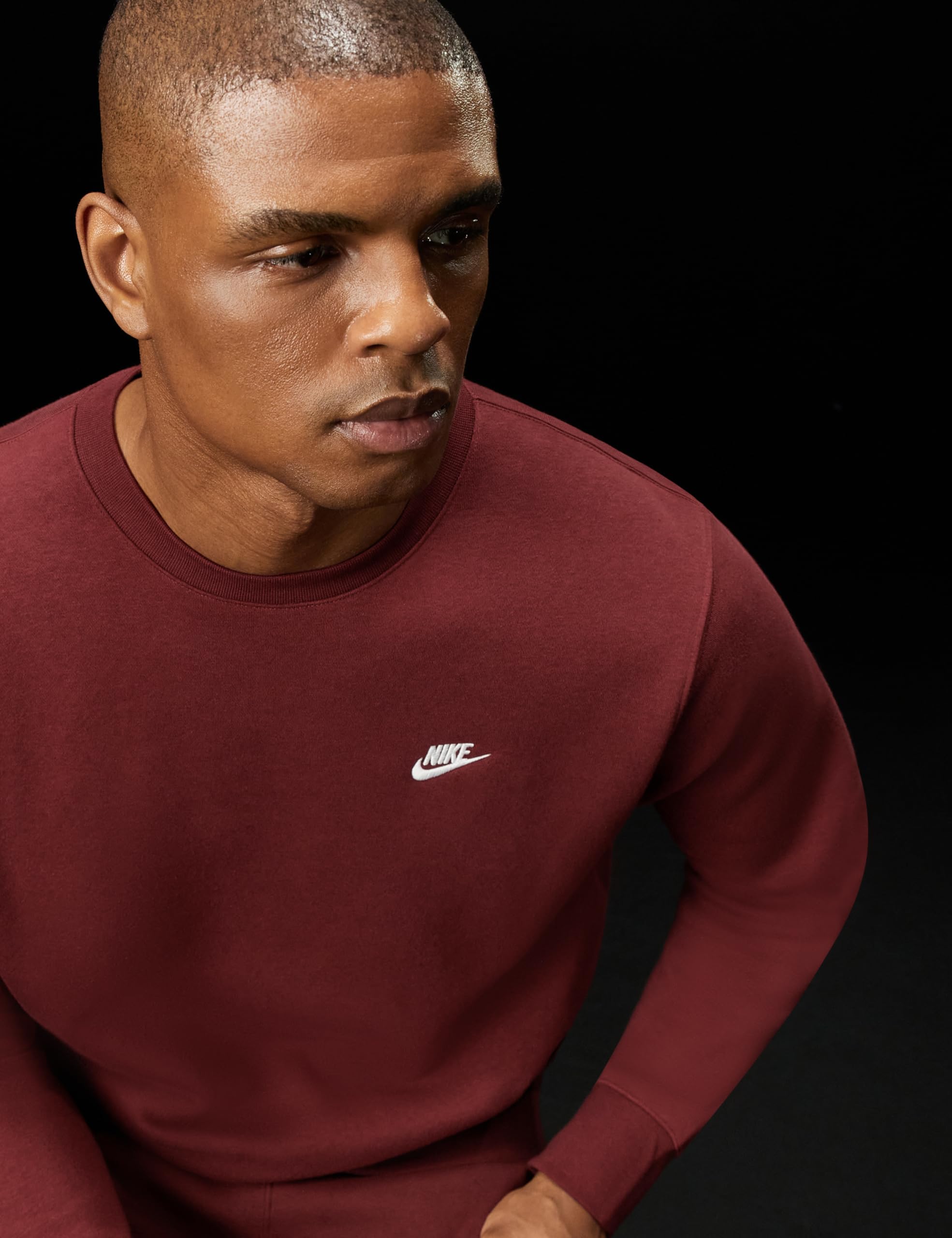 NIKE Felpa da Uomo Girocollo Club Fleece Bordeaux
