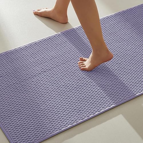 Miniatura 120 de Alfombras de baño antideslizantes, lavables, superabsorbentes, delgadas, pequeñas, de secado rápido, de pelo bajo, color gris oscuro, 16 x 24 Gris