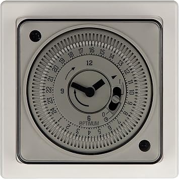 OPTIMUM OP-SBST - 24 Hour Mechanical Socket Box Timer Switch 230v 16amp Timeswitch Lighting Immersion Heating Security