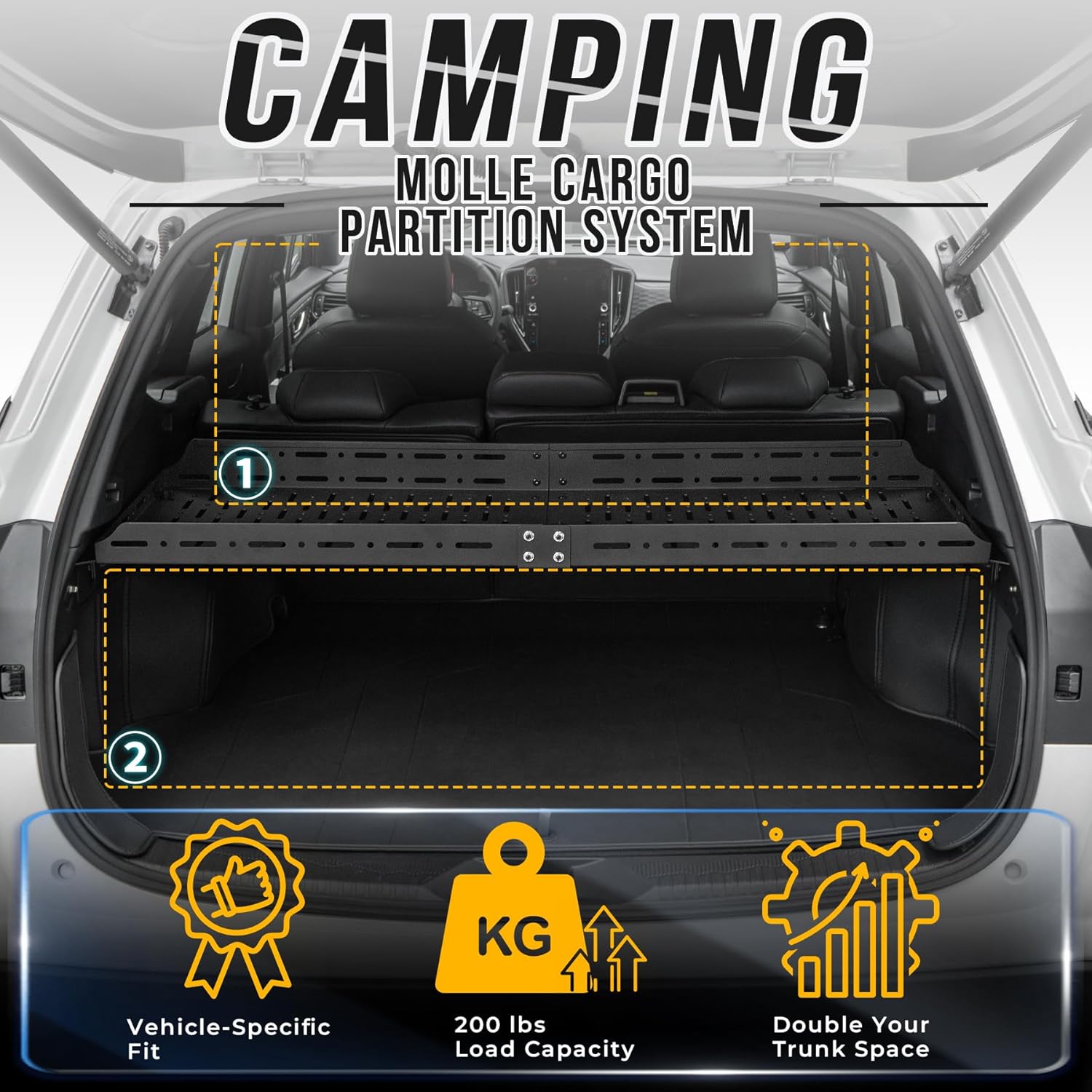 Rear Trunk Cargo Racks for 2025 2026 Subaru Forester Accessories, Heavy Duty Trunk Cargo Basket Tray, Storage Luggage Carrier Stand Shelf (200 Lbs, Black)