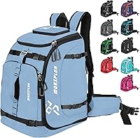 MORXPLOR 65L Padded Waterproof Ski Boot Bag Backpack - Fits Size 13 Boots, Helmet Storage, Glove-Friendly Zippers