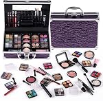 Makeup Kit for Teen Girls & Women Full Kit, Beauty Train Case with Starter Cosmetics Set, All-in-One Make Up Gift Box with Eyeshadow,Lipgloss,Highlighter,Blush,Lip&Eye Pens,Brush and More(GoldenBrown)