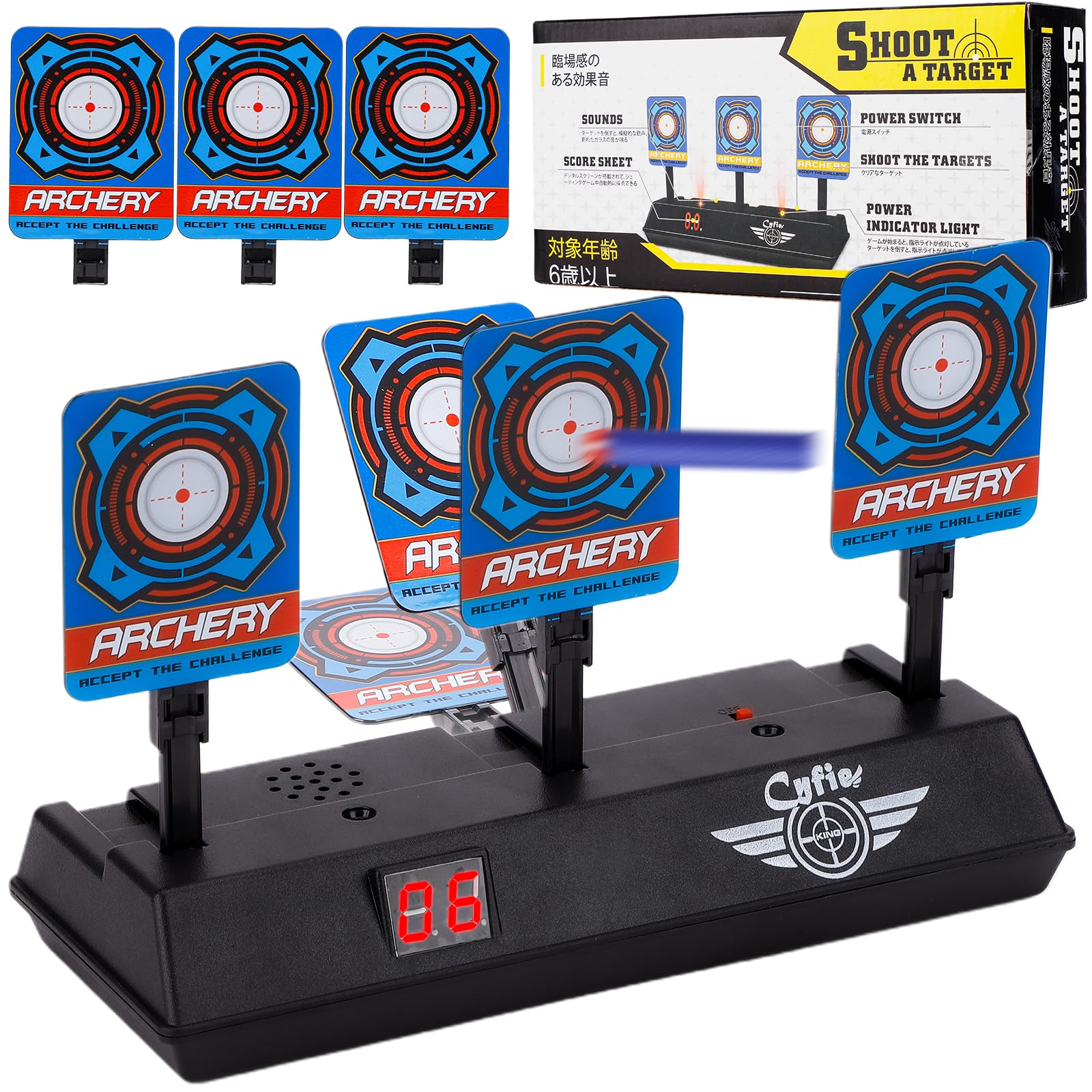 Amazon.co.jp: 電子ターゲット おもちゃ 4セット 電子銃射撃ターゲット 