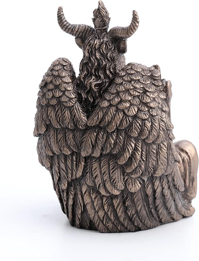 Estatua de Baphomet Meditando Resina Bronce 12cm Veronese Design miniatura 7