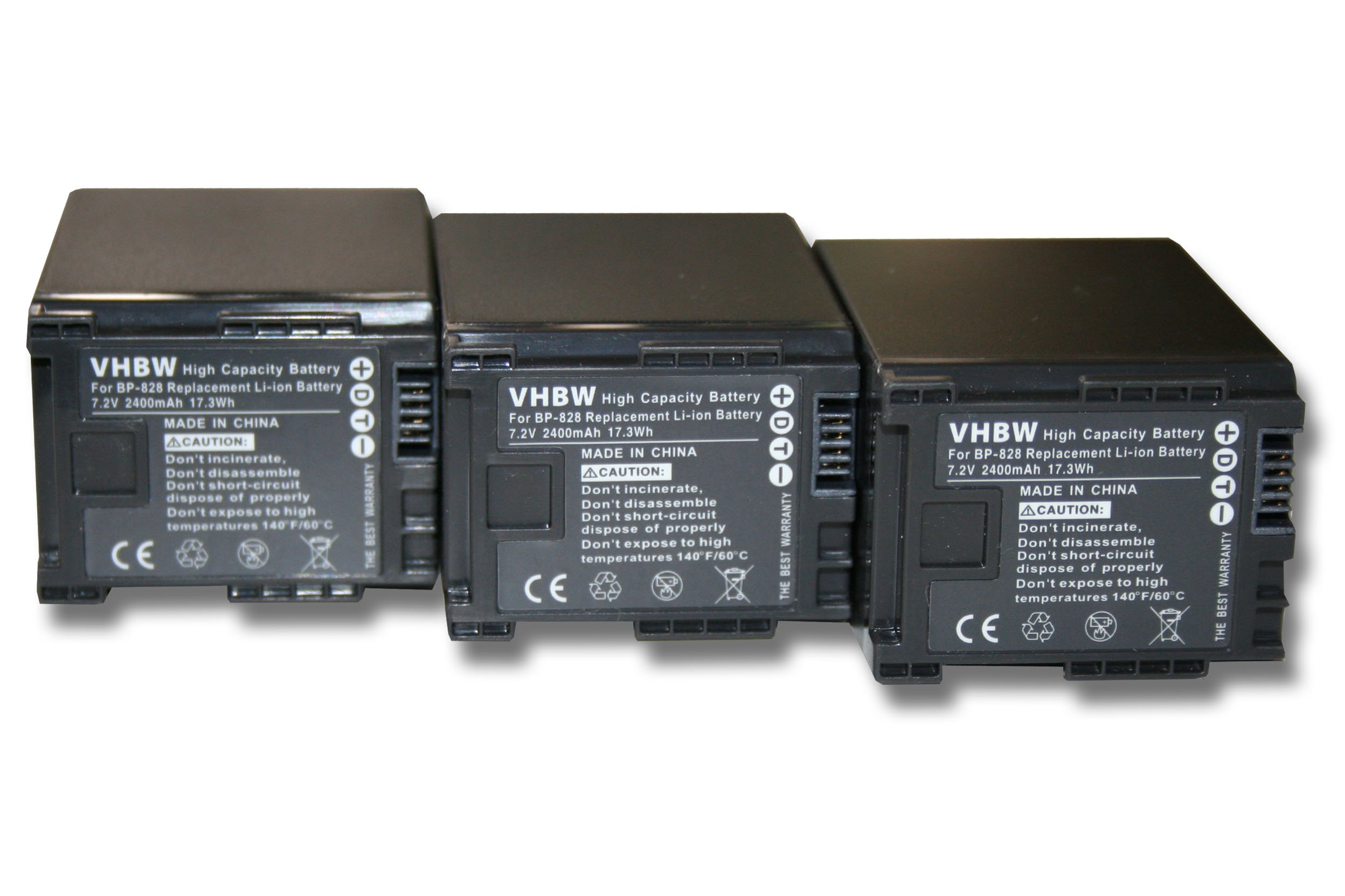 vhbw 2400mAh (3.6V) Li-ion battery compatible with Canon Legria HF R67, HF R77 camcorder replacement for BP-727