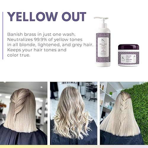 Miniatura 6 de Mascarilla para cabello morada amarilla, elimina los tonos cobrizos y amarillos para cabello teñido  Reparación y acondicionamiento de queratina