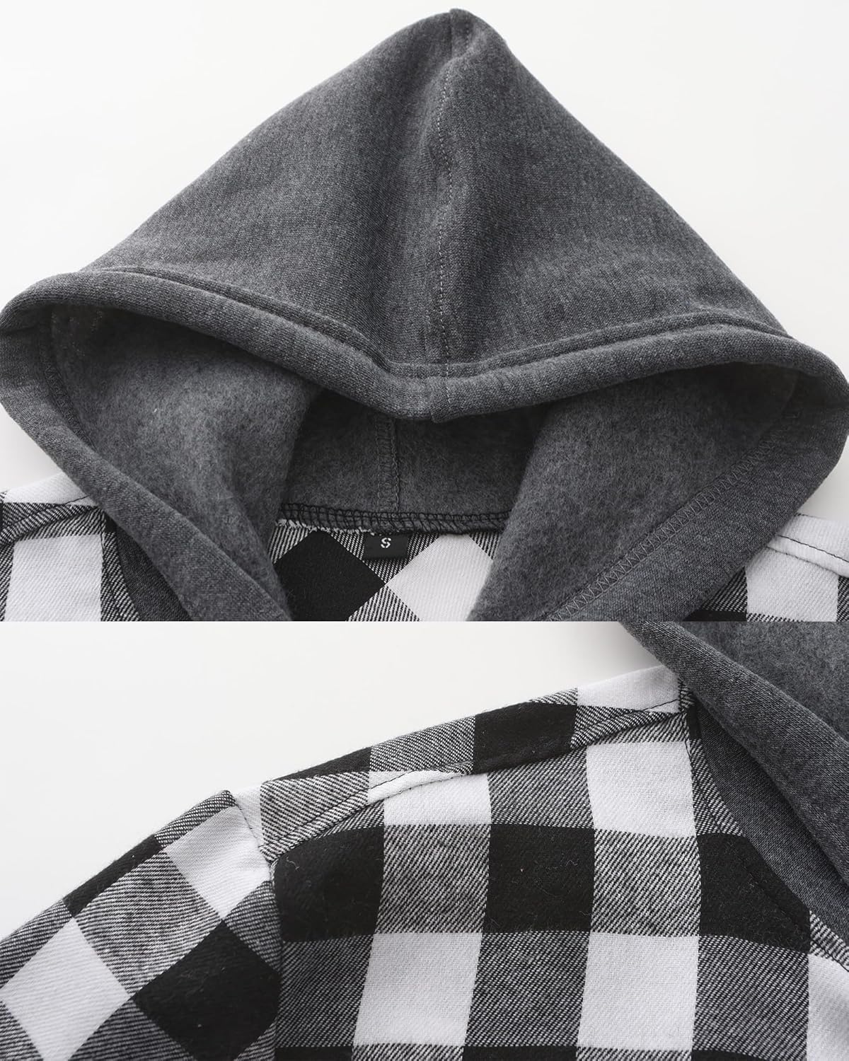 Flannel Hoodie for Men Shirts Button Down Plaid Lightweight Jackets for Men Long Sleeve Stylish Casual with Pocket - Image 7