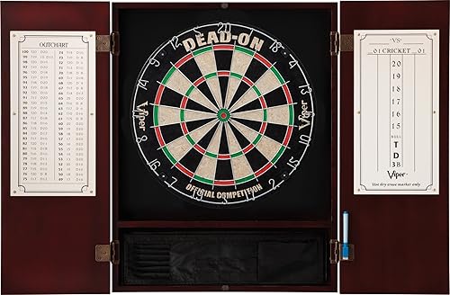 Vista 53 de Viper metropolitan conjunto de tablero de sisal/cerda para dardos de punta de acero y gabinete. Espresso Finish