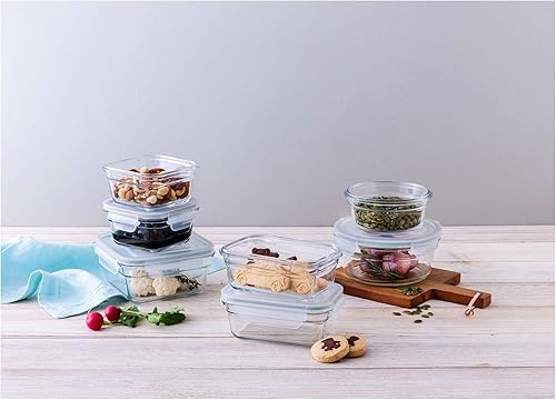 Miniatura 9 de Glasslock Juego de 14 recipientes de almacenamiento de alimentos de vidrio aptos para horno y microondas