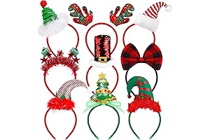 9 Pack Assorted Christmas Headbands