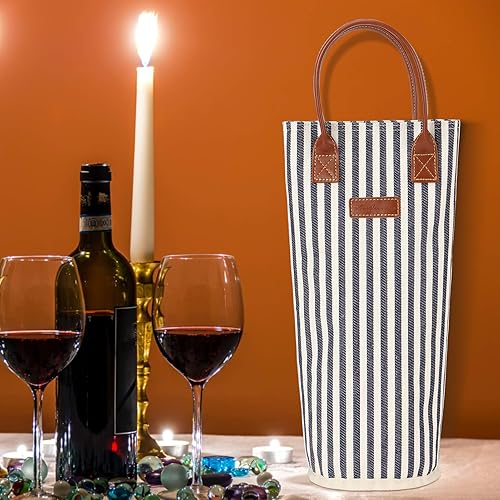 Miniatura 20 de ZORMY Bolsa de vino aislada para una sola botella, 1 botella de vino bolsa acolchada enfriador de vino perfecto para amantes del vino o regalo