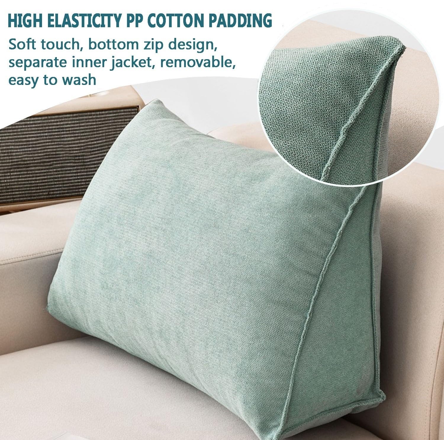 Almohada extraíble para cabecera de cama doble, cojín de lectura para sofá, soporte lumbar tapizado, respaldo cómodo para mesita de noche, 120 x 35 cm
