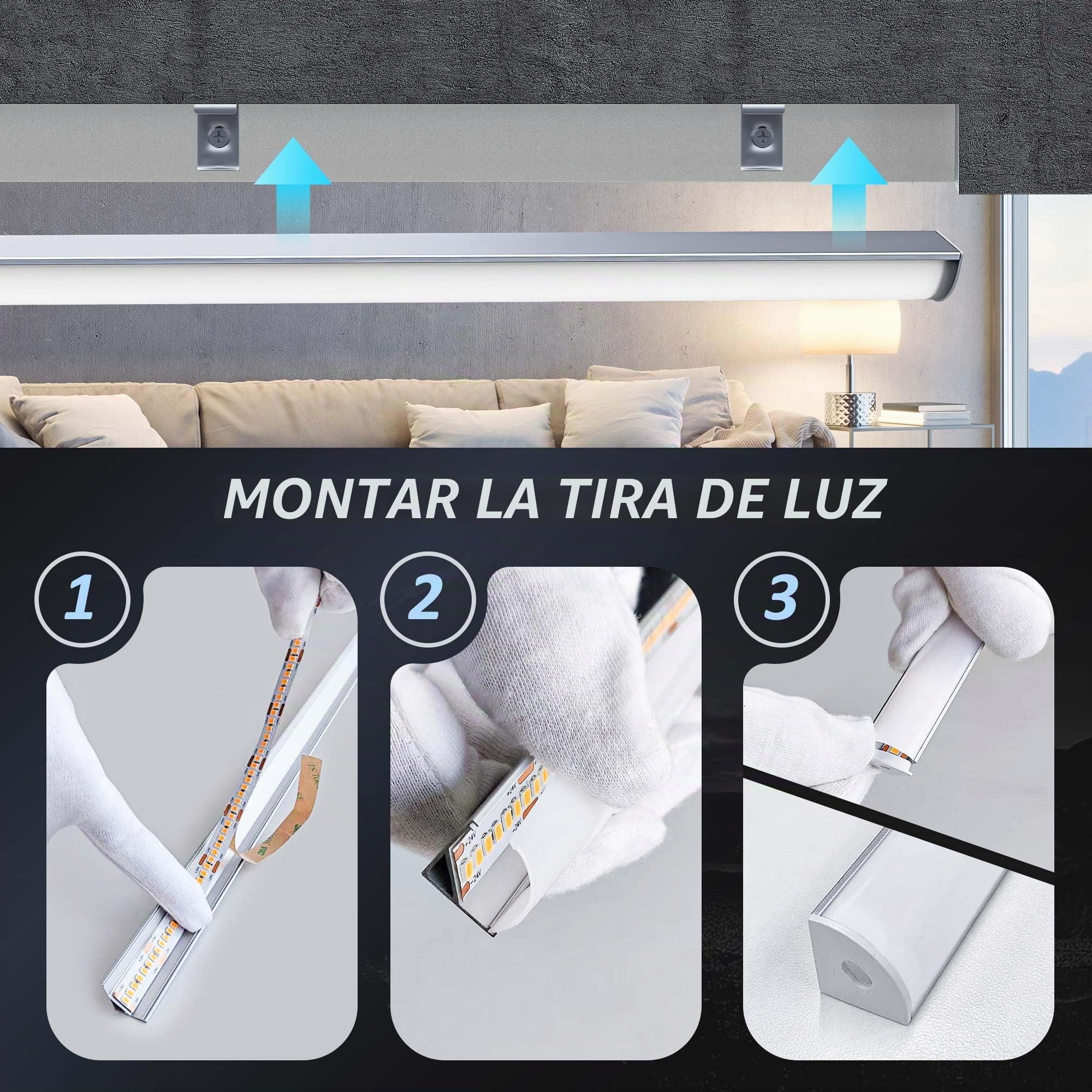 10 perfiles de esquina LED de aluminio blanco 2 m para tiras LED de 10 mm de ancho máximo, longitud 2000 x 15,8 x 15,8 mm, perfil LED de 45 grados, forma de V, perfil de esquina, canal y difusor para