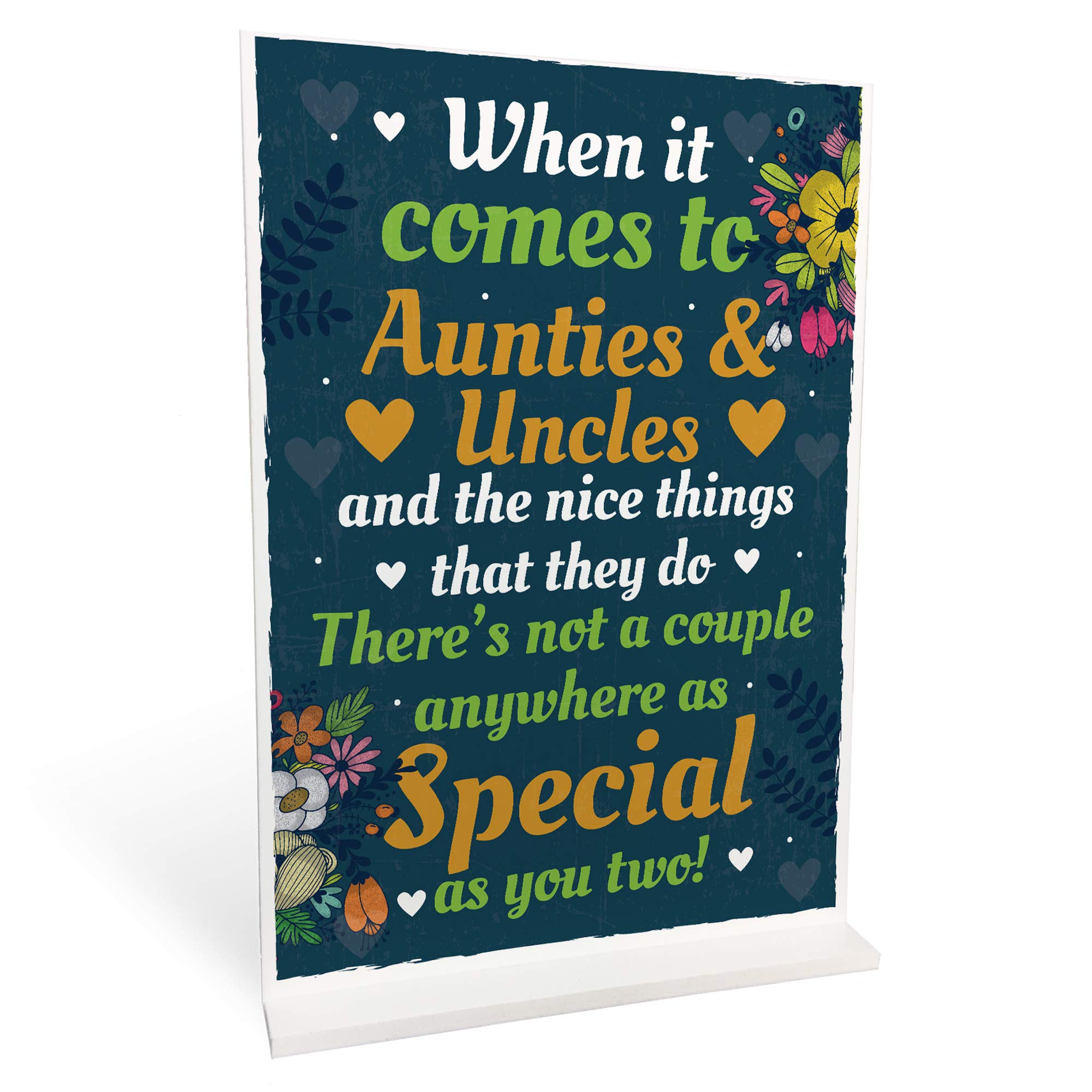 Red Ocean Auntie And Uncle Christmas Birthday Card Gift From Niece Nephew THANK YOU Ornament Plaque