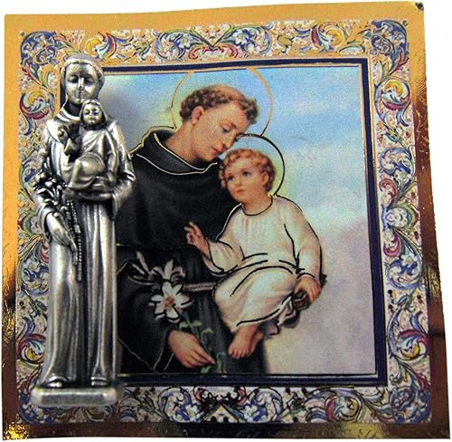 Miniatura 3 de Religious Gifts St Anthony - Juego de regalo de mini santo, estatua pequeña de 1 pulgada de largo y tarjeta de oración