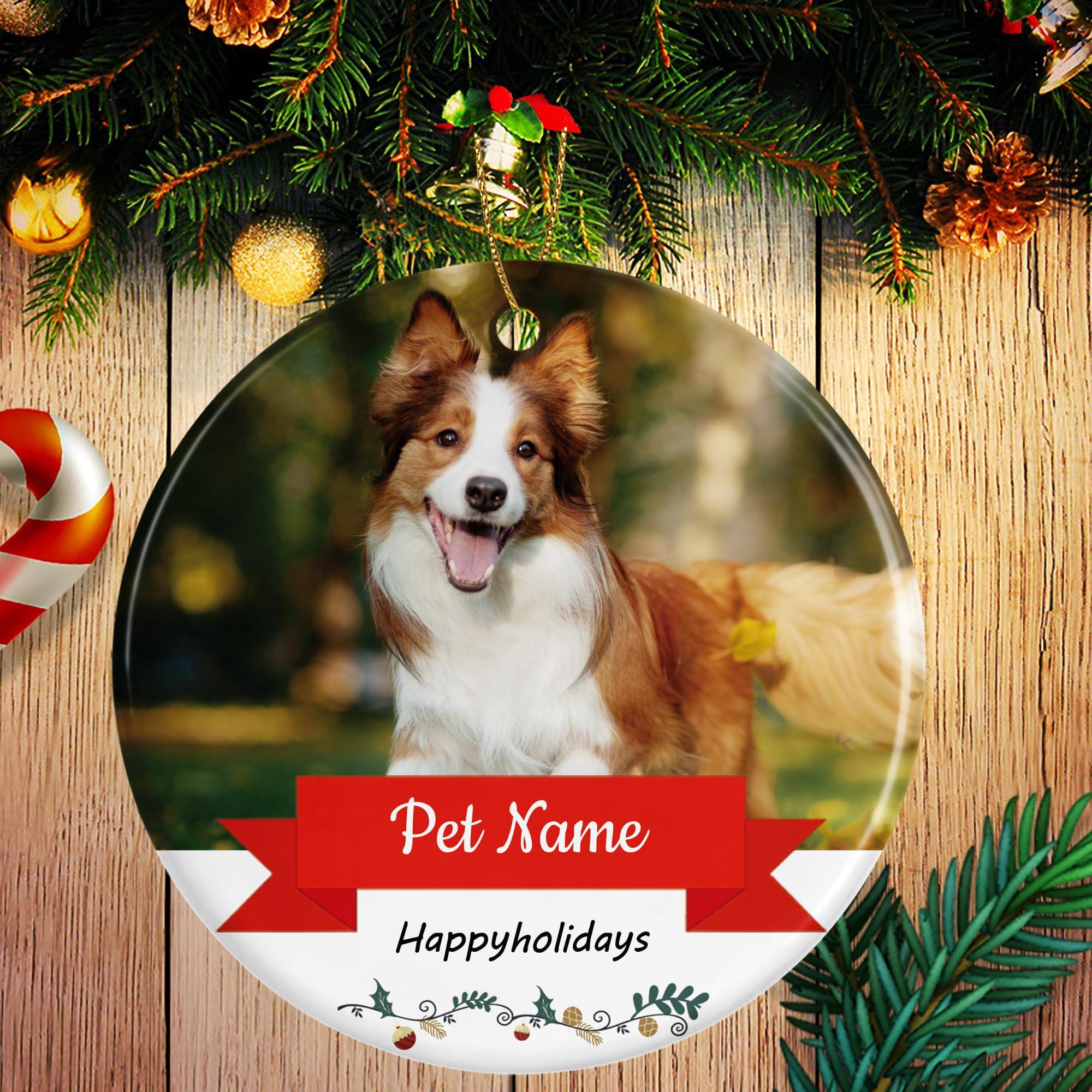 Bola de Navidad Personalizada con Foto, Adornos de Navidad Personalizadas, 2024 Adornos Arbol Navidad, Decoración de Navidad para Parejas, Familias, Mascotas, Regalos Personalizada