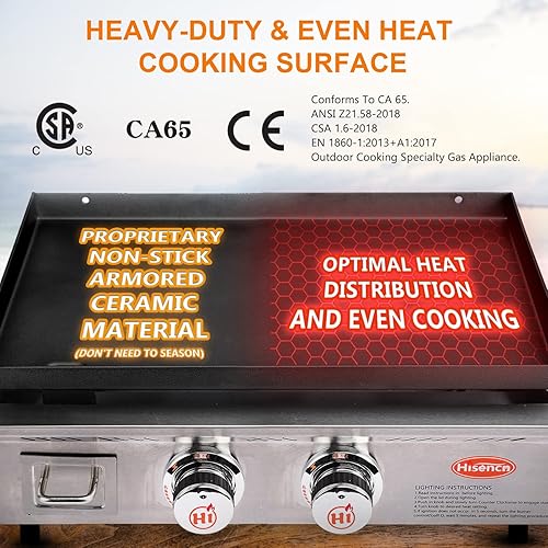 Miniatura 3 de Hisencn RV de 22 pulgadas  Parrilla plana portátil antiadherente con bolsa de transporte y juego de herramientas de parrilla con tapa de cúpula