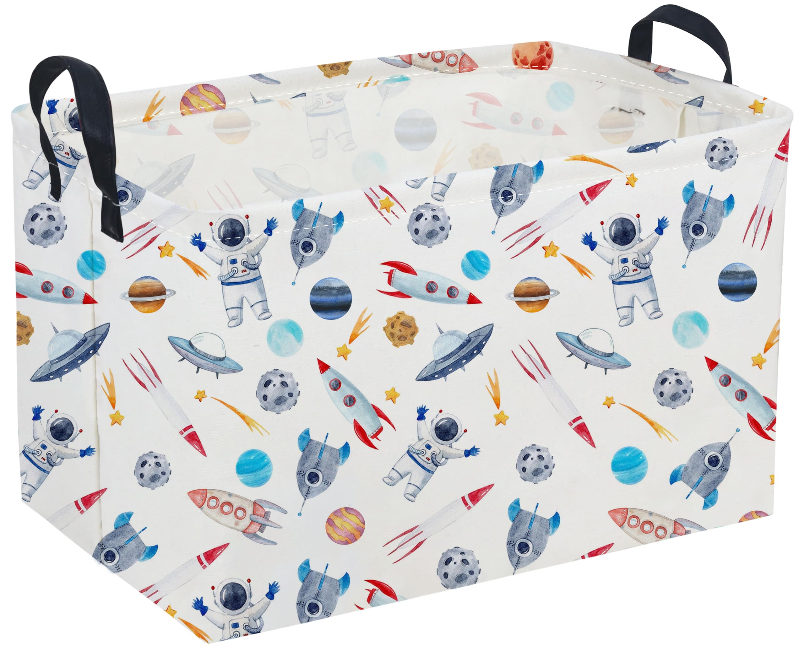 Sanjiaofeng Rectangular Astronaut Basket,Dirty Clothes Basket,Party Baskets,Space Room Decor(Rocket)