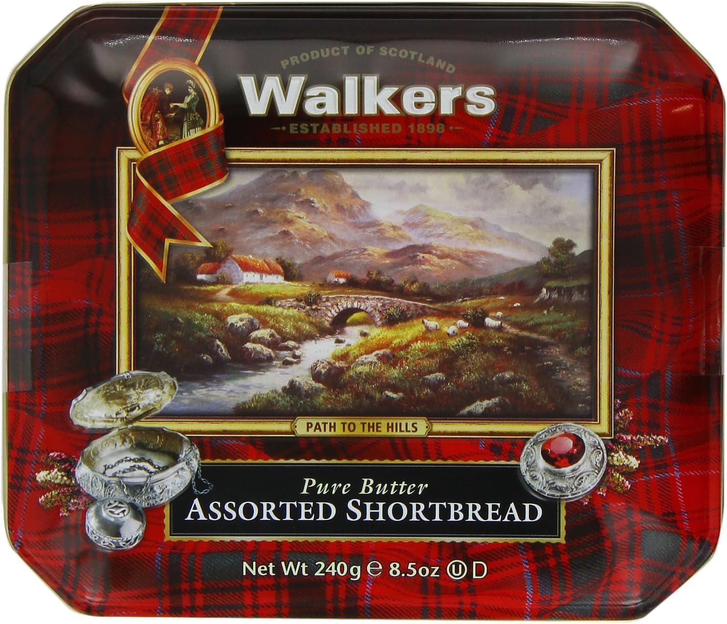 Walker's Shortbread Path To The Hills Assorted Gift Tin, Pure Butter Shortbread Cookies, 8.5 Oz (Pack of 2)