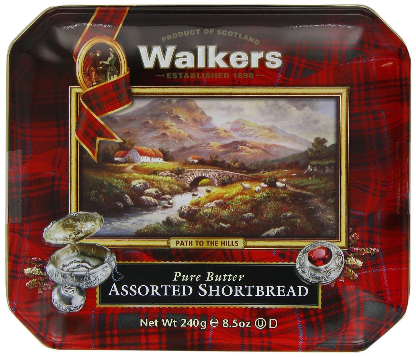 Walker's Shortbread Path To The Hills Assorted Gift Tin, Pure Butter Shortbread Cookies, 8.5 Oz (Pack of 2)