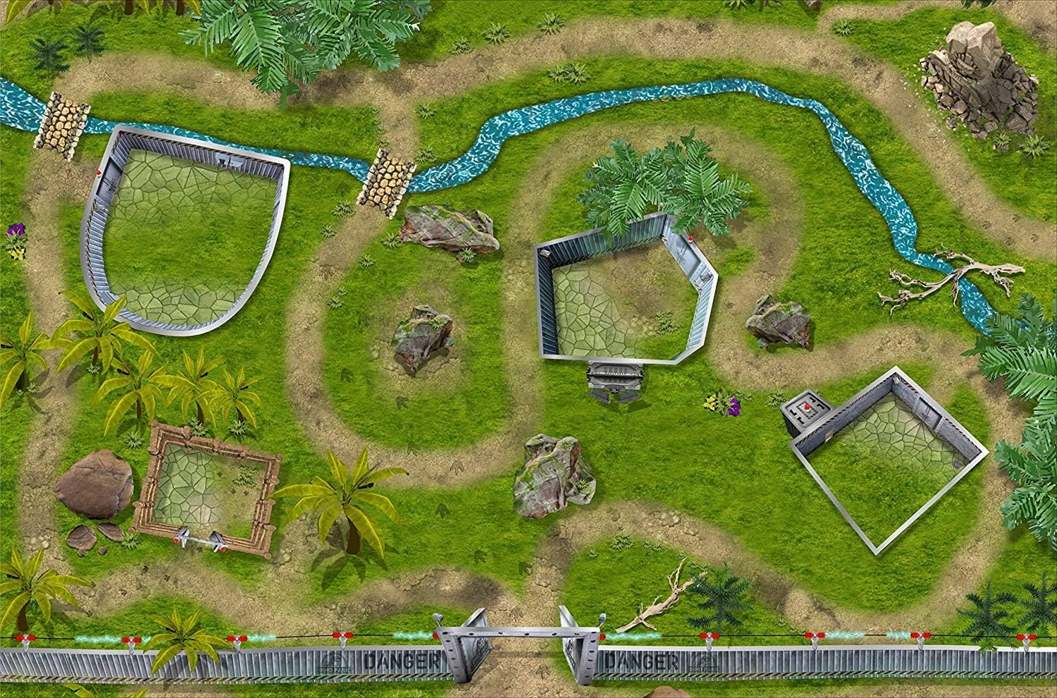 Dino Park Game Mat/Play Carpet - SM07 - for the childrens`s room - Dimensions: 150 x 100 cm