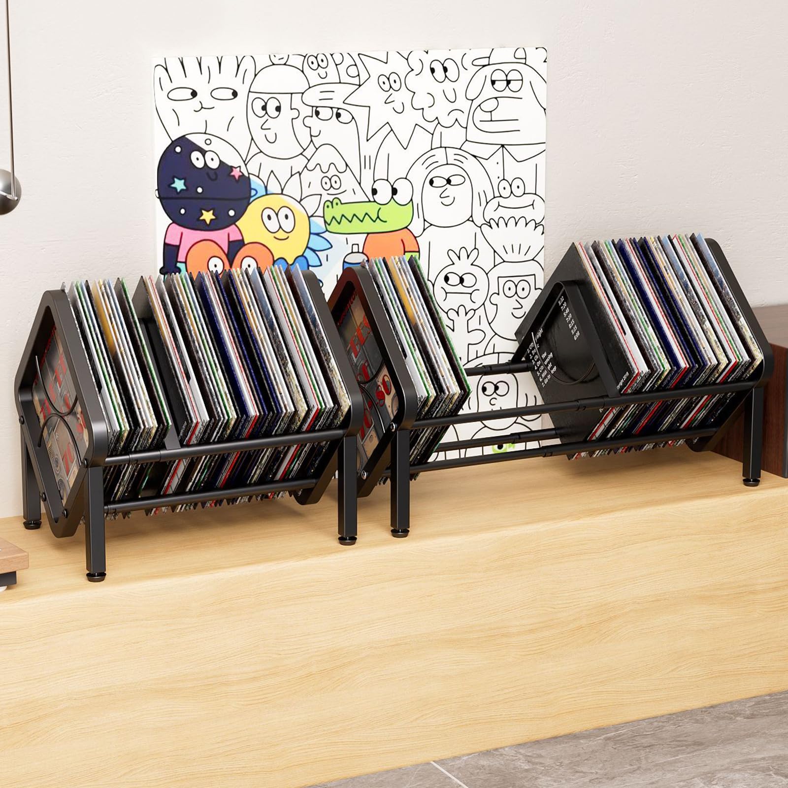 Étagère vinyle extensible au salon pour exposer vos albums de musique et magazines