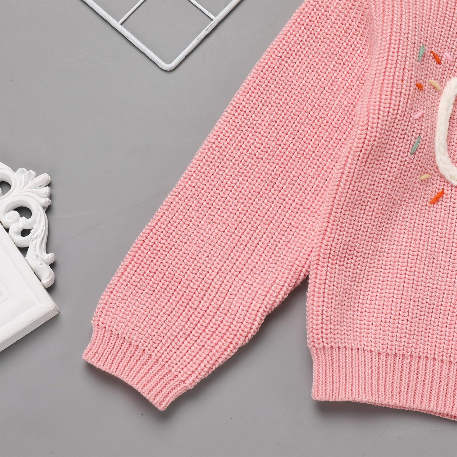 ODASDO Baby Girls Boys First Birthday Outfit One Embroidery Sweater Knitted Pullover Sweatshirt Knitwear Fall Winter Clothes
