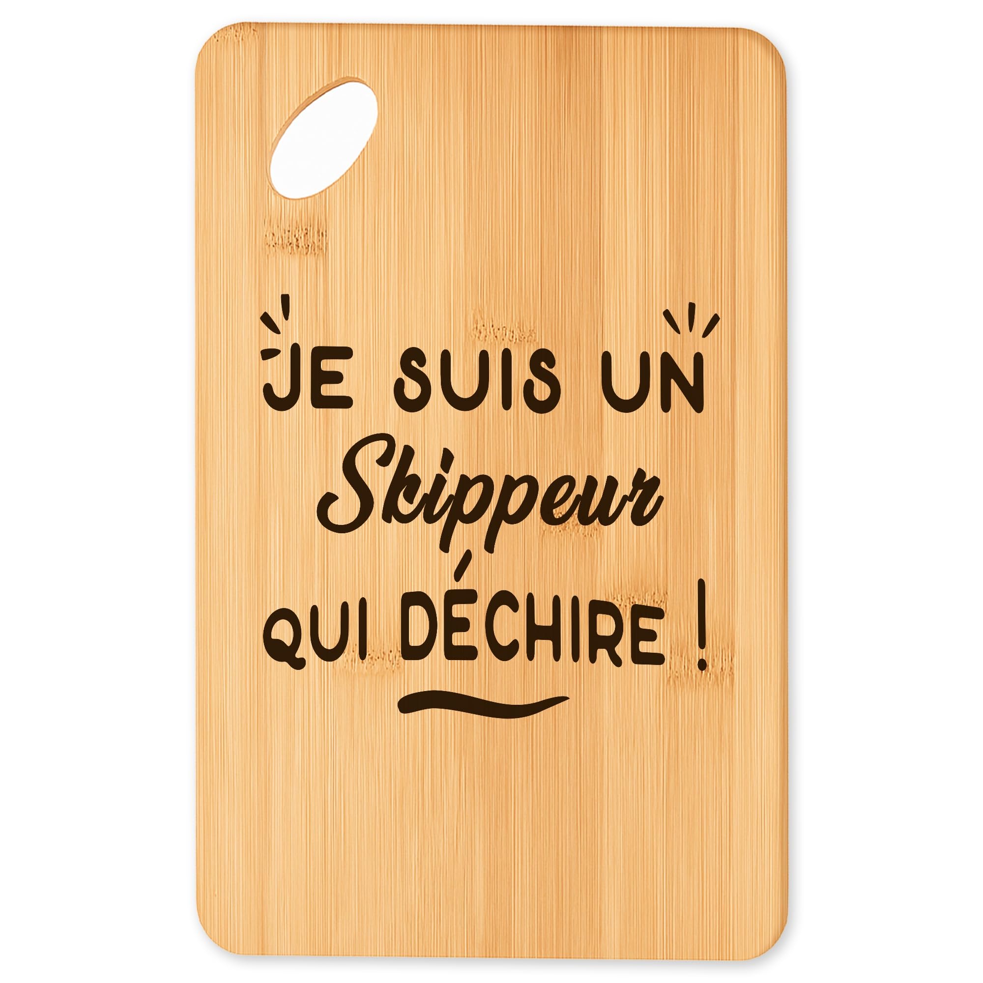 Cadeau original de cuisine : planche de service Skippeur en bambou naturel