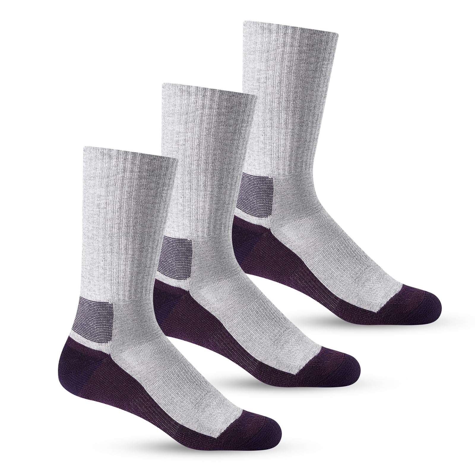 WANDER Merino Wool Crew Socks 3 Pairs Lightweight Cushion Boot Sock