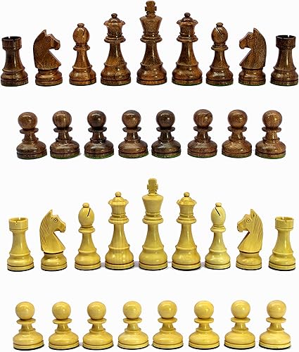 StonKraft - Peón de piezas de ajedrez de madera con piezas de ajedrez extra de reinas (3.75 pulgadas de altura King) disponible en Yaxa Colombia