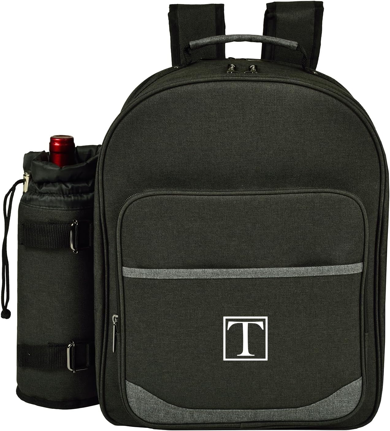Picnic at Ascot Personalized Monogrammed Equipped 2 Person Picnic Backpack with Cooler & Insulated Wine Holder- Designed & Assembled in The USA