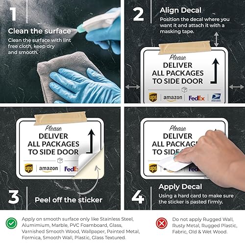 Vista 152 de Cartel de entrega del paquete, letrero de instrucciones de entrega, 10 x 7 pulgadas, aluminio 040 libre de óxido, resistente a la decoloración