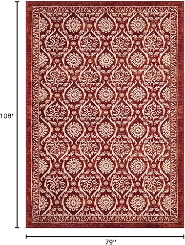 Miniatura 70 de Antep Rugs - Alfombras antideslizantes (antideslizante) 5 x 7 con parte trasera de goma floral geométrica de bajo perfil para interiores