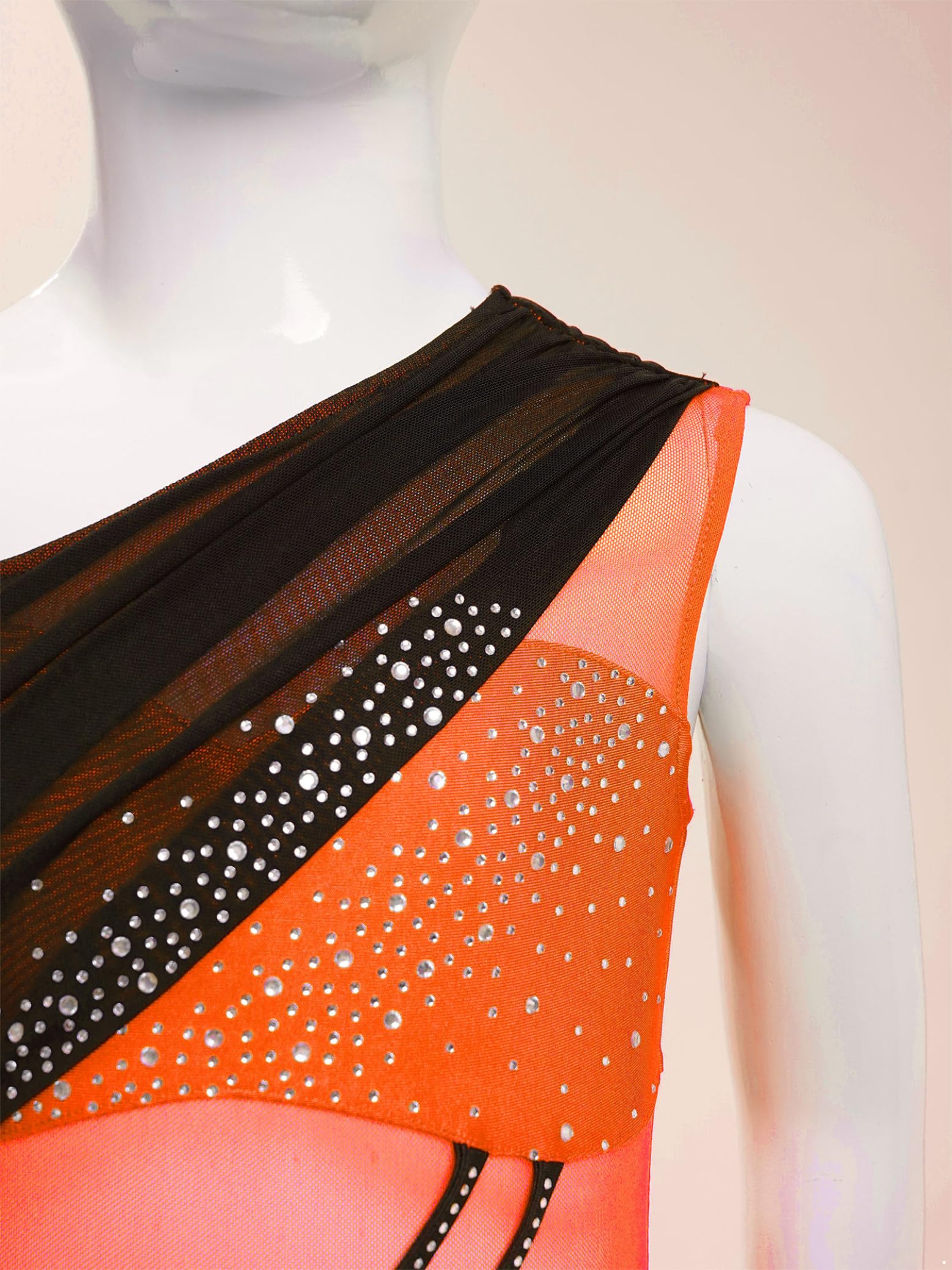Leotardos Danza Niña Leotardo Gimnasia Rítmica Body de sin Mangas Maillot Competición Patinaje con Falda Tul Vestido de Bailarina Ballet — view 5