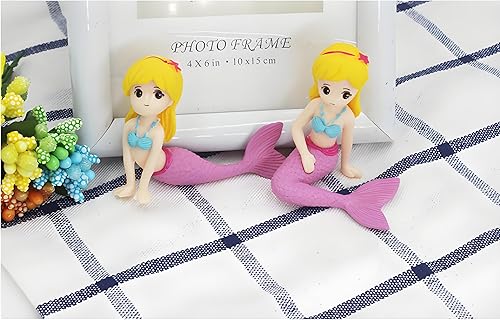 Miniatura 8 de Figura de sirena rosa, adorno de acuario, mini accesorio de micro paisaje, mini sirena para accesorios de jardín de hadas, decoración de acuario de