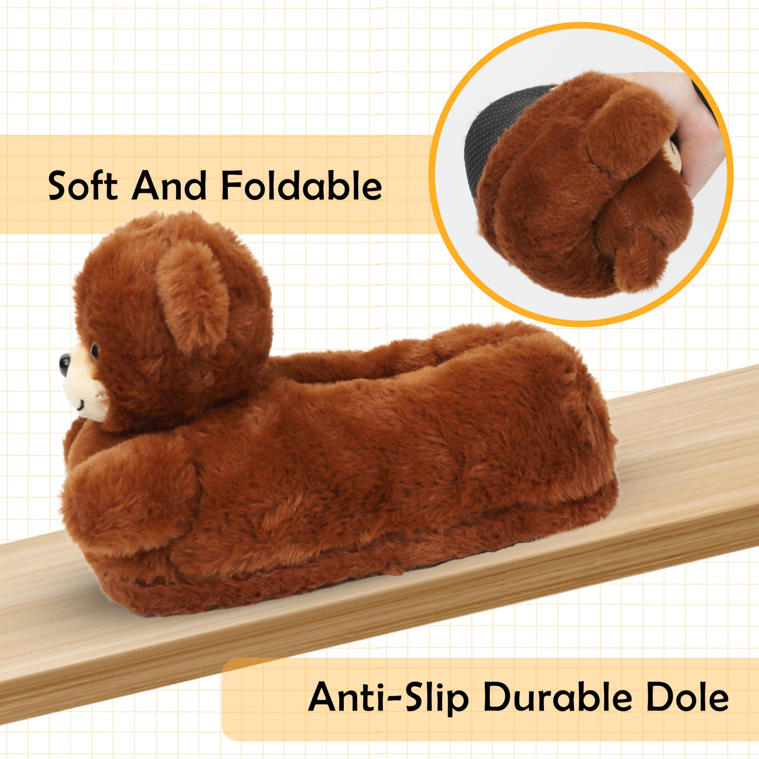 Aopuro Cute Women Penguin Animal Slippers Fluffy Warm Plush House Shoes Novelty Soft Slippers Cartoon Gifts for Birthday Christmas