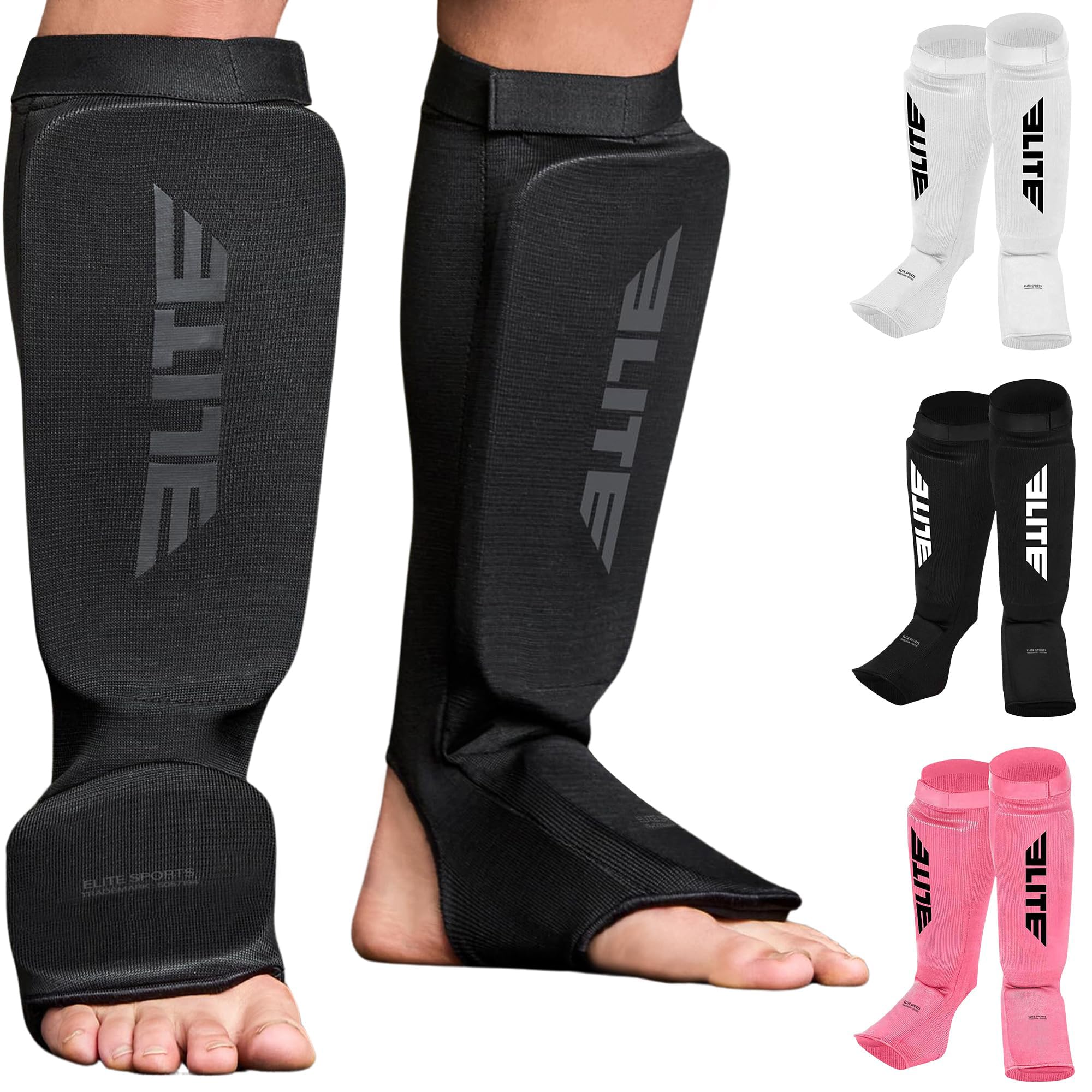 Elite Sports Shin Pad Espinilleras MMA, Unisex Adulto
