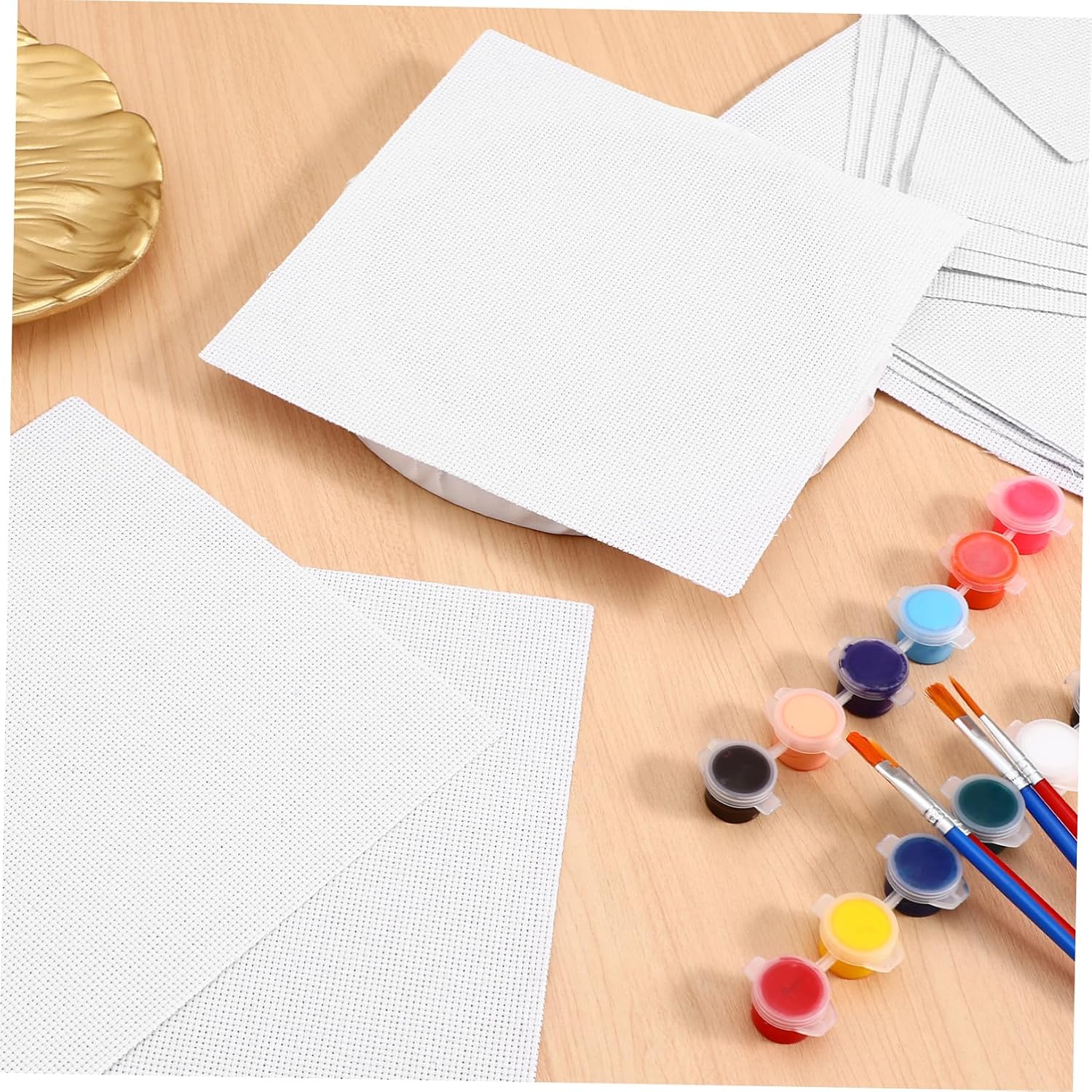12pcs Cross Stitch Fabric Embroidery Cloth White for DIY Home Decoration for Needlework and Craft Projects