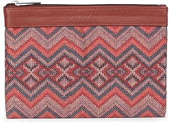 ZOUK Classic Utility Pouch | Travel Organizer Pouch | Multipurpose Makeup Pouch Bag for Daily Use & Travel |Aesthetic & Water-Resistant | Gwalior Weaves