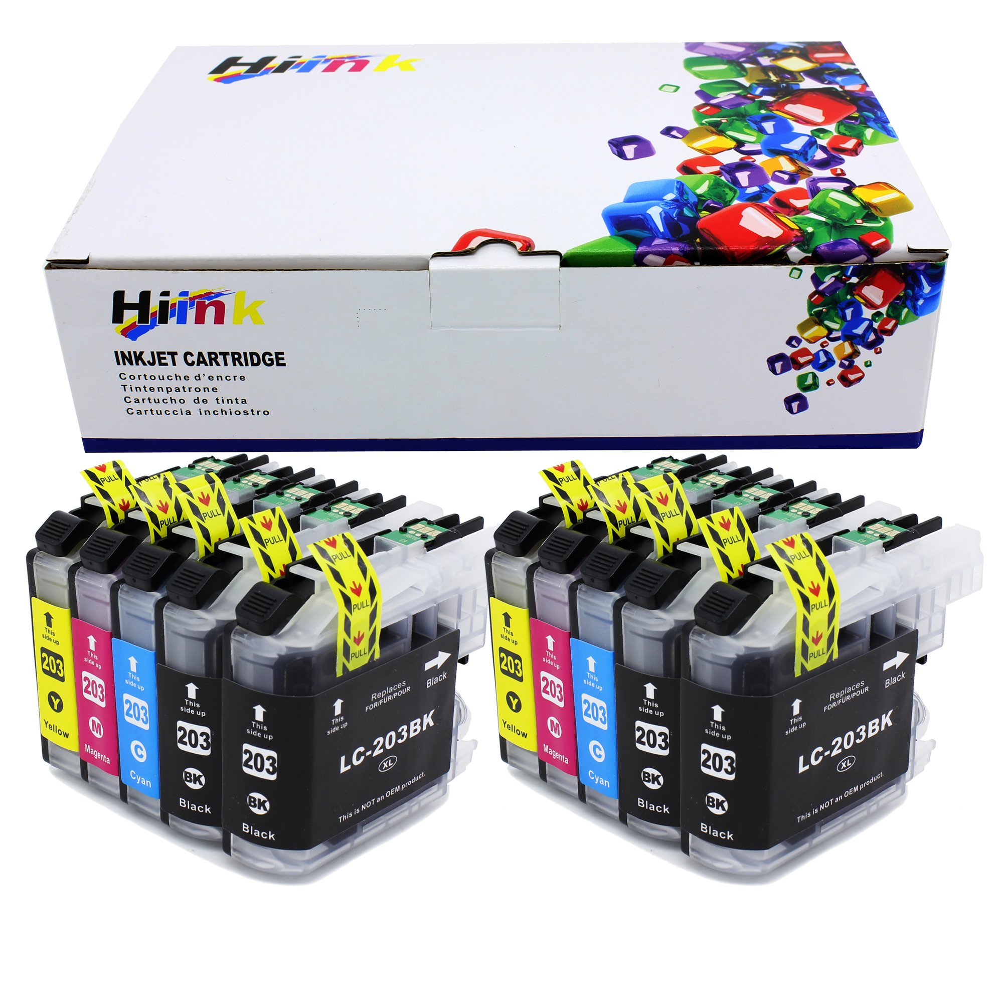 HIINKComaptible Ink Cartridge Replacement For Brother LC201 LC-201 LC203XL use with J460DW J4320DW J4420DW J460DW J4620DW J480DW J485DW MFC-J5520DW MFC-J5620DW MFC-J5720DW J680DW J880DW J885DW(10-PK)