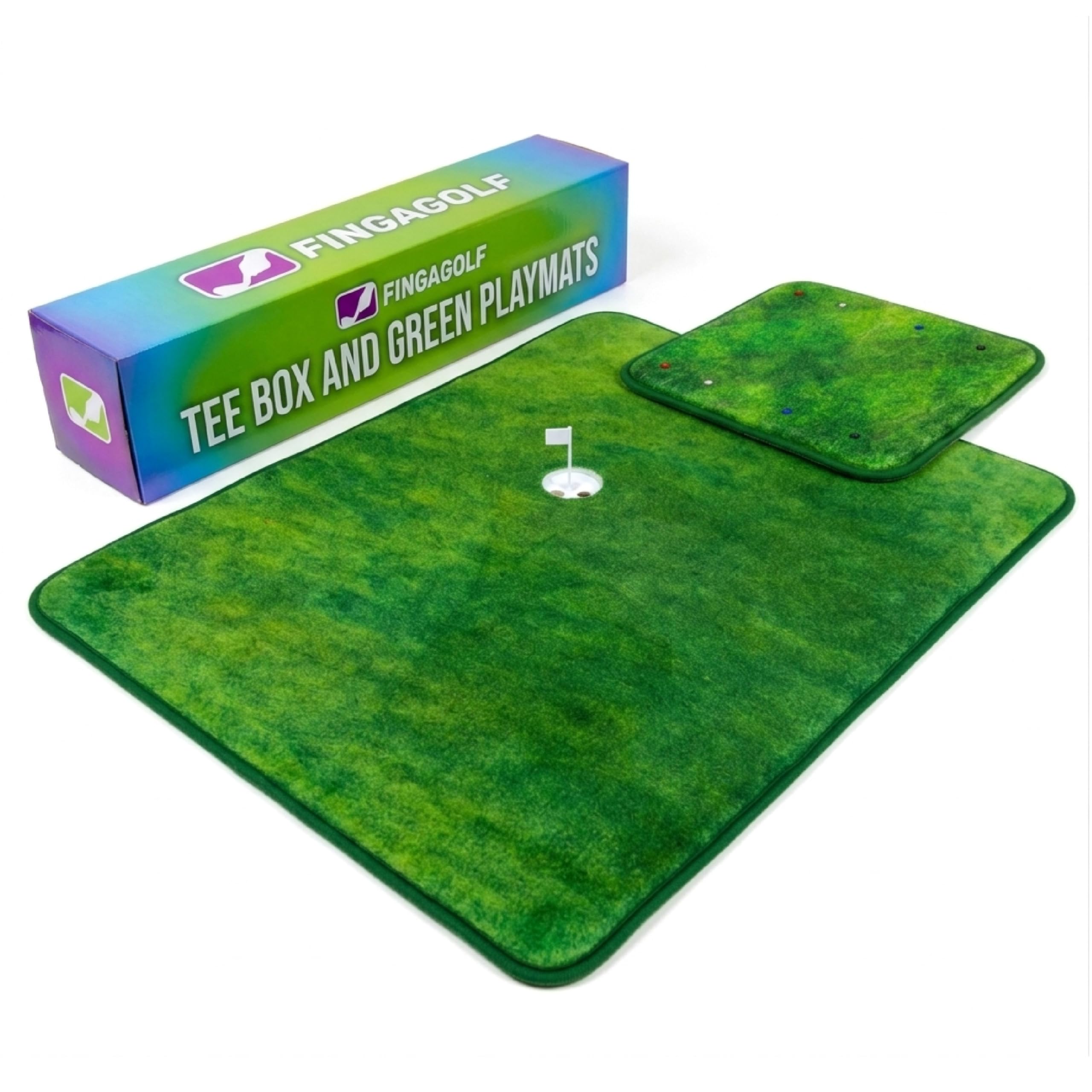 FingaGolf Table Top Golf Game - Tee Box and Green Playmats