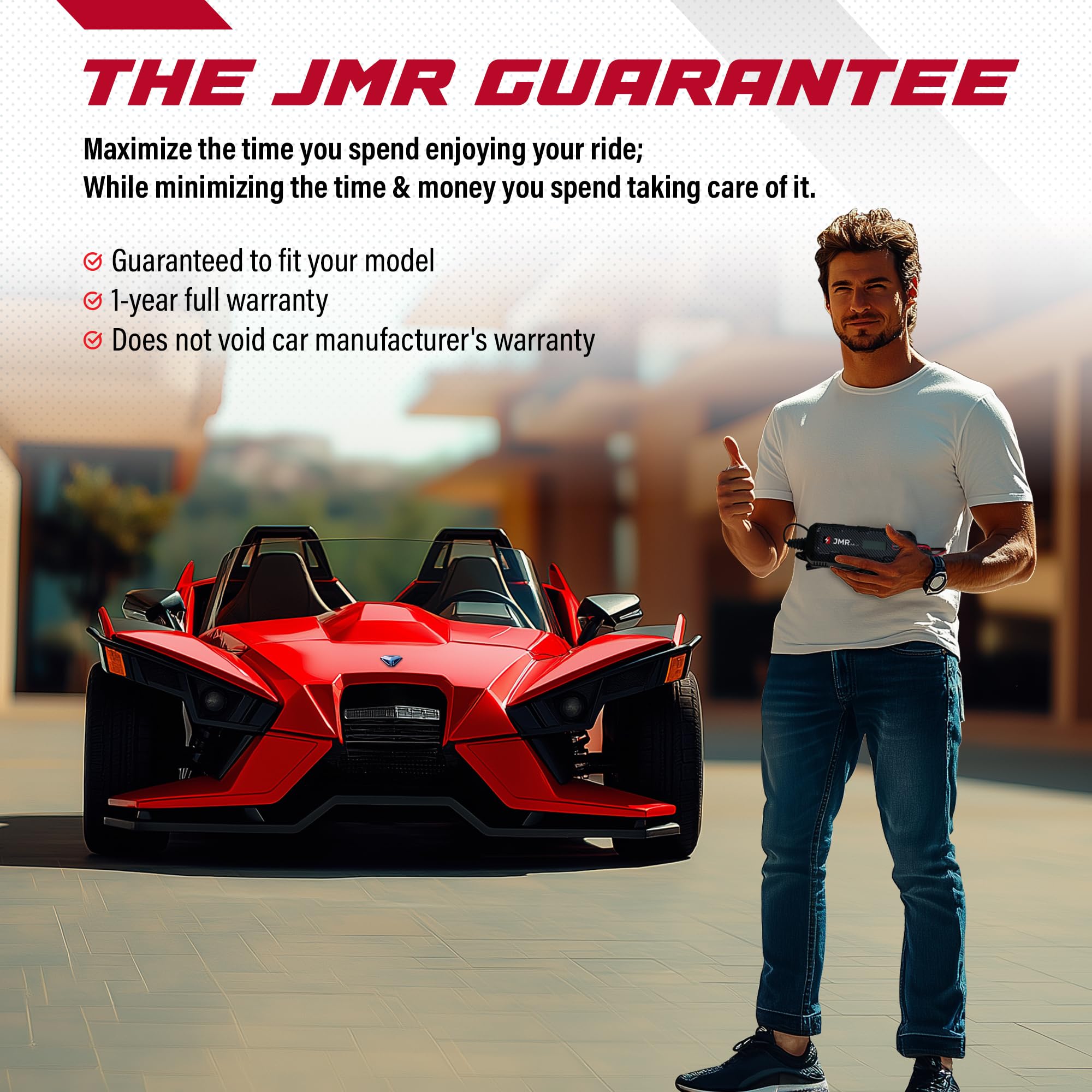 JMR Battery Charger for Polaris Slingshot Ranger RZR Xpedition General Sportsman All Models Trickle Charger Conditioner Maintainer (Add Lithium Mode)